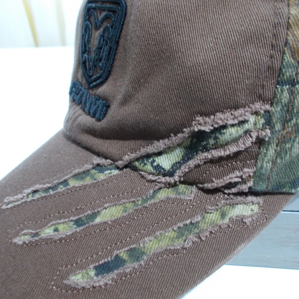NWOT Camo Distressed RAM Trucker Hat